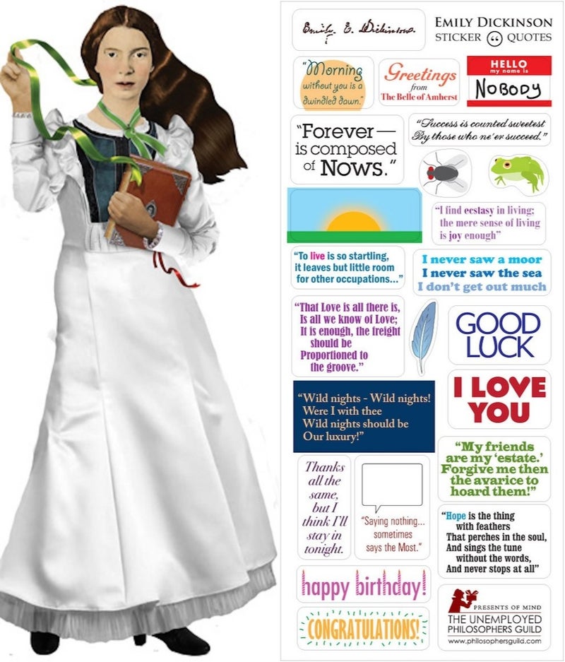 Emily Dickinson Quotable Notable - Greeting Card and Sticker Sheet - Envelope Included